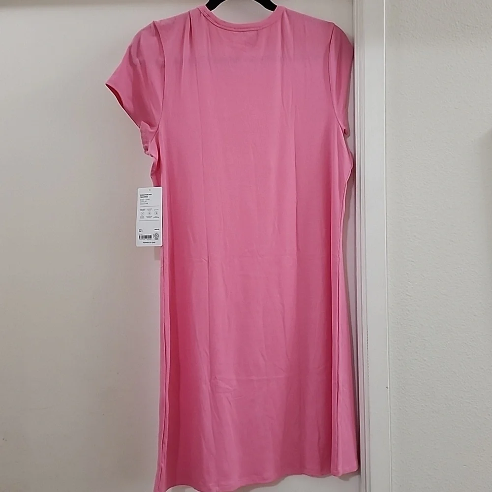 Athleta Signature Rib Tee Dress in Pink NWT - Picture 3 of 5